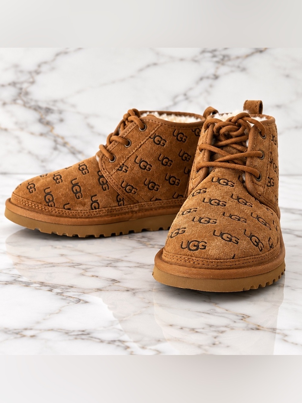 UGG Neumel Embossed All-Over Logo Boot - Size 7